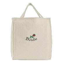 La bolsa de asas de la novia bordada con el brote 