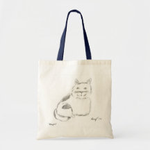 La bolsa de asas del bosquejo del gatito