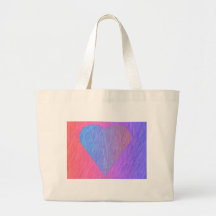 La bolsa de asas del corazón del bosquejo del lápi