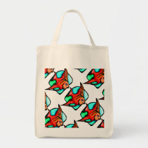 La bolsa de asas del diseño de los pescados