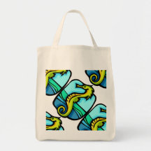 La bolsa de asas del diseño de los pescados de Sta