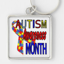 La bolsa de asas del mes de la conciencia del auti llaveros personalizados