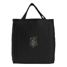 La bolsa de asas del monograma H de las flores