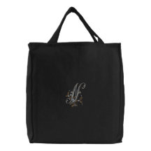 La bolsa de asas del monograma N de las flores