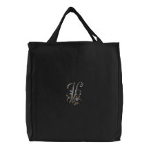 La bolsa de asas del monograma V de las flores