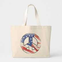 La bolsa de asas del signo de la paz de la bandera