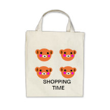 La bolsa de asas linda del tiempo de las compras d