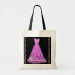 La bolsa de asas MAGENTA del algodón del vestido d