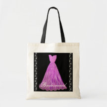 La bolsa de asas MAGENTA del algodón del vestido d