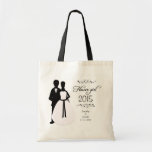 La bolsa de asas personalizada del favor del boda 