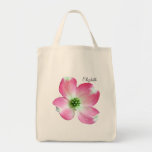 La bolsa de asas personalizada Dogwood rosado