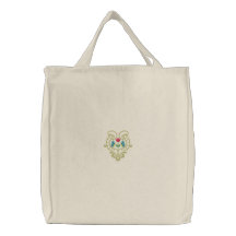 La bolsa de asas reutilizable bordada mariposa del