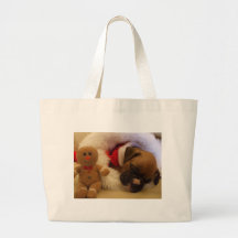 La bolsa de asas soñolienta del perrito del boxead