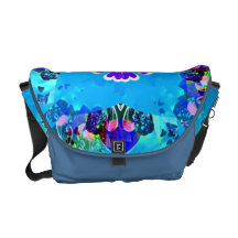 La bolsa de mensajero azul del carrito del Cornflo Bolsas De Mensajería