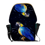 La bolsa de mensajero azul y amarilla del loro bolsa messenger