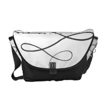 La bolsa de mensajero blanco y negro bolsa de mensajería