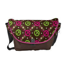 La bolsa de mensajero Brown, rosa verde 2 del sign Bolsa De Mensajería