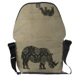 La bolsa de mensajero de la silueta de los rinocer bolsa de mensajería