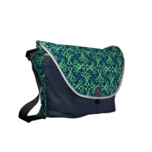 La bolsa de mensajero del racimo de la baya - azul bolsas de mensajeria