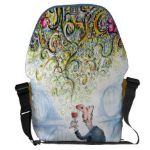 La bolsa de mensajero del ramo del vino (grande) bolsa de mensajería