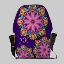 La bolsa de mensajero femenina con las flores y el bolsas messenger