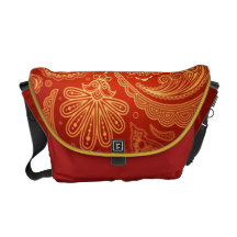 La bolsa de mensajero floral marrón contemporánea  bolsas de mensajería