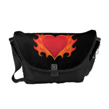 La bolsa de mensajero fresca del corazón llameante bolsas de mensajería