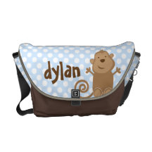 La bolsa de mensajero linda del mono y del carrito bolsas de mensajeria