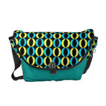 La bolsa de mensajero retra en azul y amarillo bolsas de mensajería