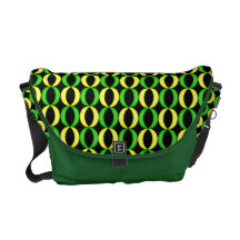 La bolsa de mensajero retra en verde y amarillo bolsa de mensajeria 