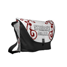 La bolsa de mensajero (roja) de la marfil de la fi bolsa de mensajeria 