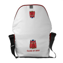 La bolsa de mensajero roja del graduado del búho bolsa de mensajería