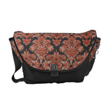 La bolsa de mensajero roja y negra del damasco bolsa de mensajería