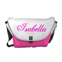 La bolsa de mensajero rosada y blanco personalizad bolsas messenger