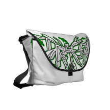 La bolsa de mensajero (verde) de la marfil de Drgn Bolsa De Mensajería