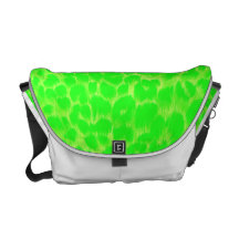 La bolsa de mensajero verde de neón del leopardo bolsa de mensajeria 