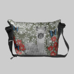 La bolsa de mensajero verde oliva del damasco de l bolsas messenger