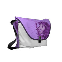 La bolsa de mensajero violeta del carrito de la ma bolsa de mensajería
