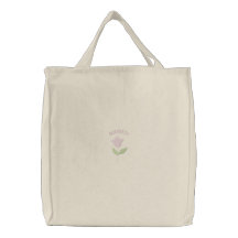 La bolsa de viaje bordada tulipán rosado