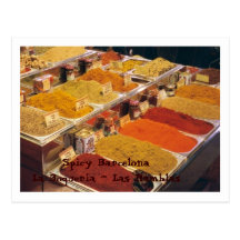 La Boqueria - especias para su comida Tarjeta Postal