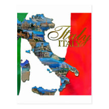 La "bota italiana " postales