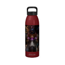 La botella de agua del arte del fractal del puente