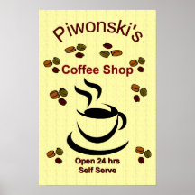 La cafetería I de Piwonski Poster