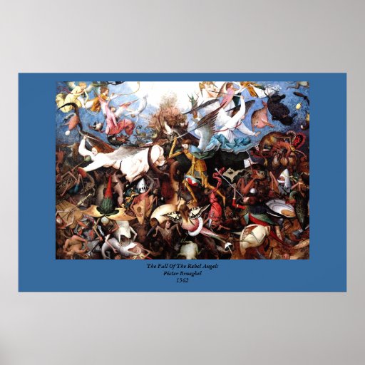 La caída de Bruegel "de los ángeles rebeldes" (156 Poster