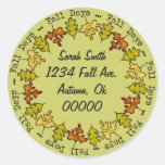 La caída del otoño deja Bookplate del nombre de et