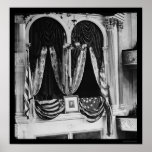 La caja de Lincoln en el teatro 1865 de Ford Posters