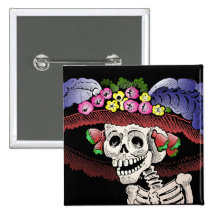 La Calavera Catrina en color Pin