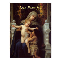 La caridad por Bougeureau, postales del navidad