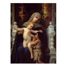 La caridad por Bougeureau, postales del navidad