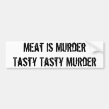 La carne es asesinato sabroso de MurderTasty Etiqueta De Parachoque